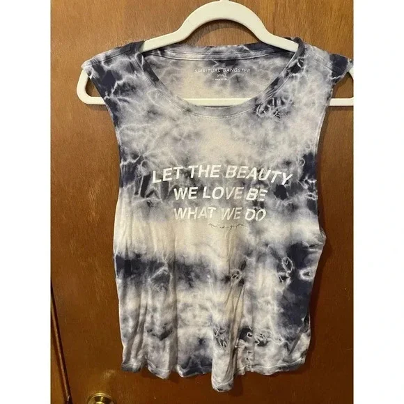 Spiritual Gangster Blue Tie Dye Muscle Tank Size small - Picture 1 of 4